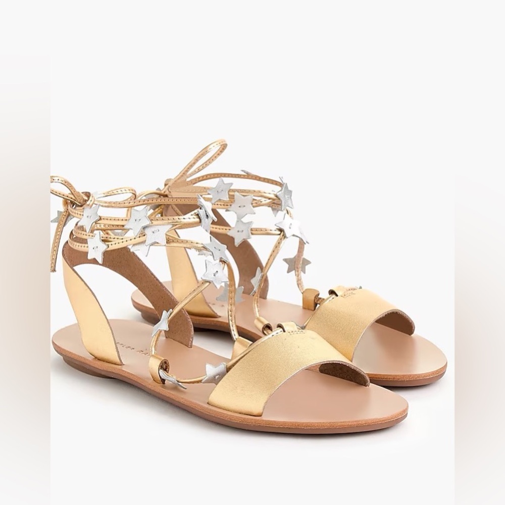 Loeffler Randall Gold and Silver Star Gladiator Sandals
